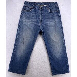 Lucky Brand Dungarees 36x28 Rivington Loose Fit Blue Jeans Vintage Made in Mexic